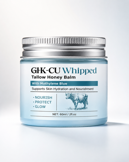 Beef Tallow Balm con Miel, GHK-Cu y Azul de Metileno